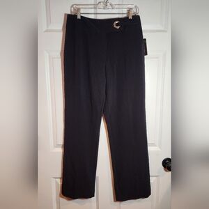 NWT SC Collection Black Straight-Leg Women's Pants with Grommet Accent Size 10
